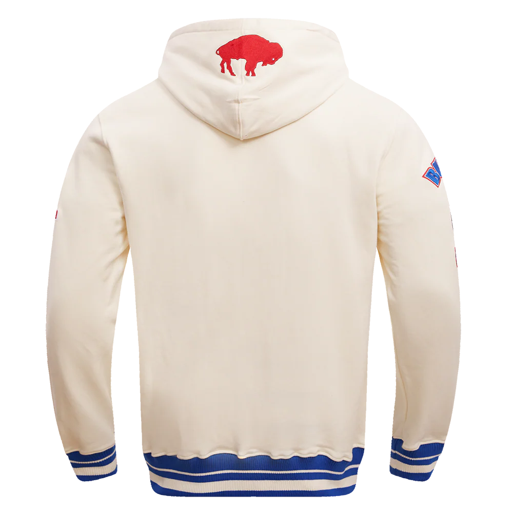 NFL BUFFALO BILLS RETRO CLASSIC MEN'S PULLOVER HOODIE (EGGSHELL/ ROYAL BLUE) - Image 7