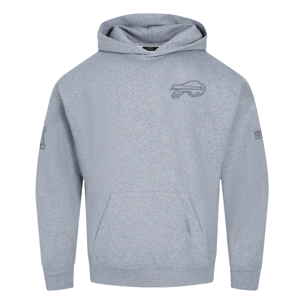 NFL BUFFALO BILLS NEUTRAL MEN'S DROP SHOULDER PO HOODIE (DARK HEATHER GRAY)