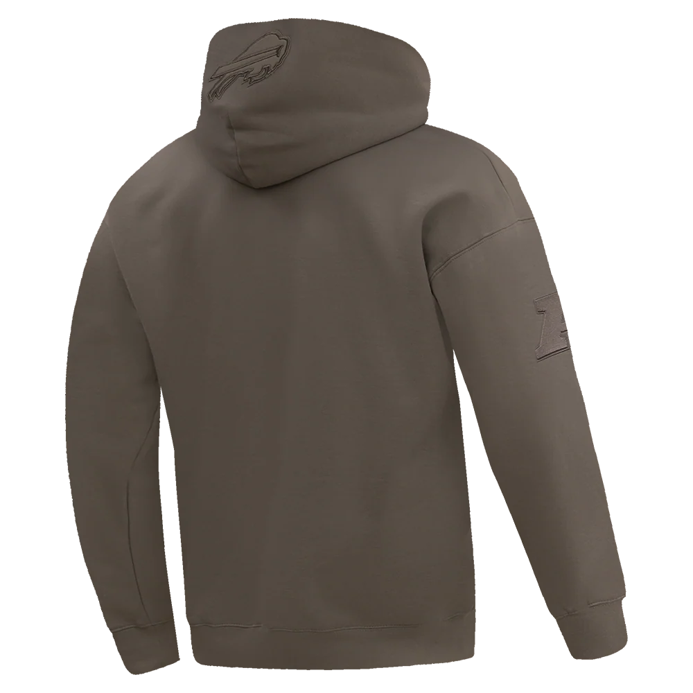 NFL BUFFALO BILLS NEUTRAL DROP SHOULDER MEN'S PULLOVER HOODIE (DARK TAUPE) - Image 3