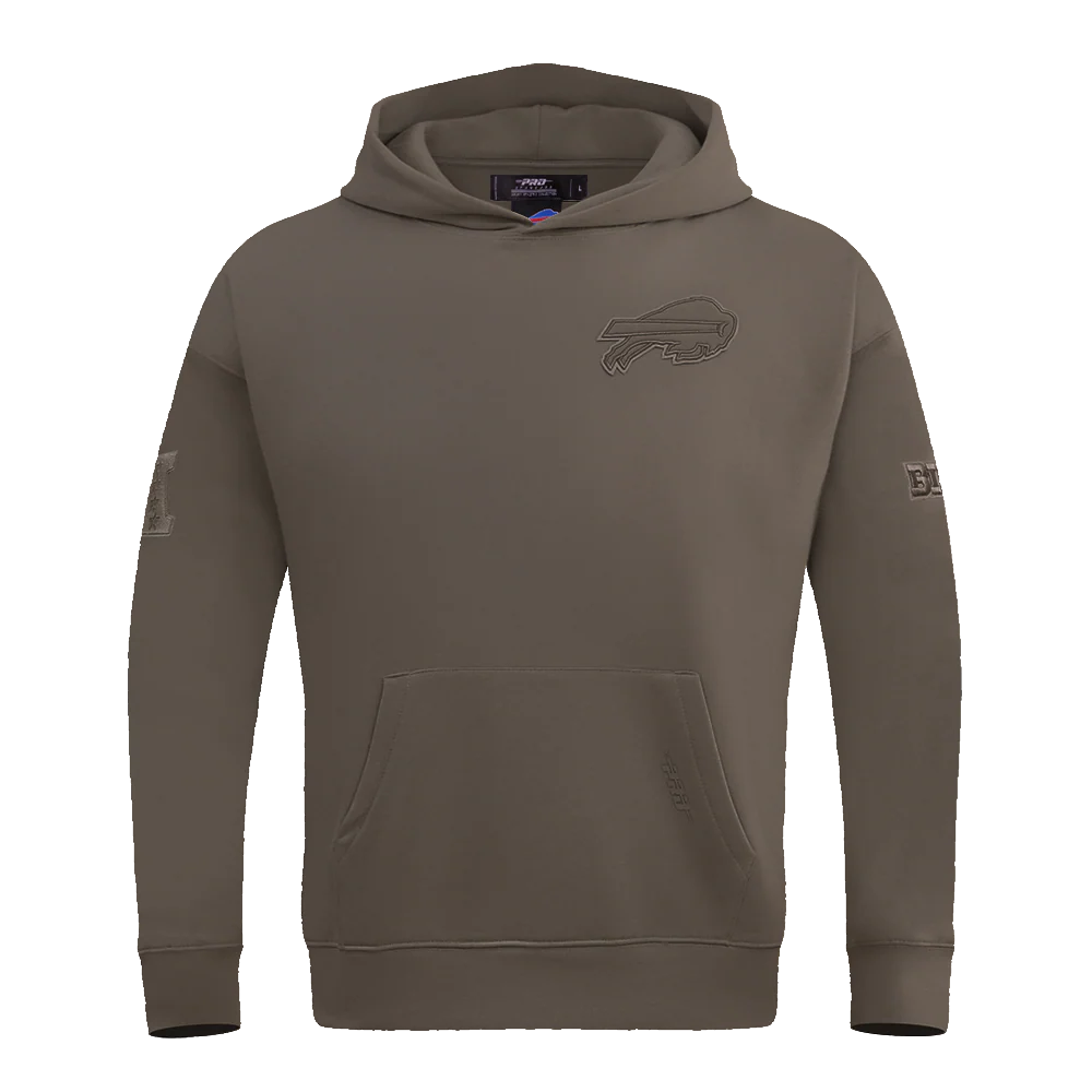 NFL BUFFALO BILLS NEUTRAL DROP SHOULDER MEN'S PULLOVER HOODIE (DARK TAUPE) - Image 5