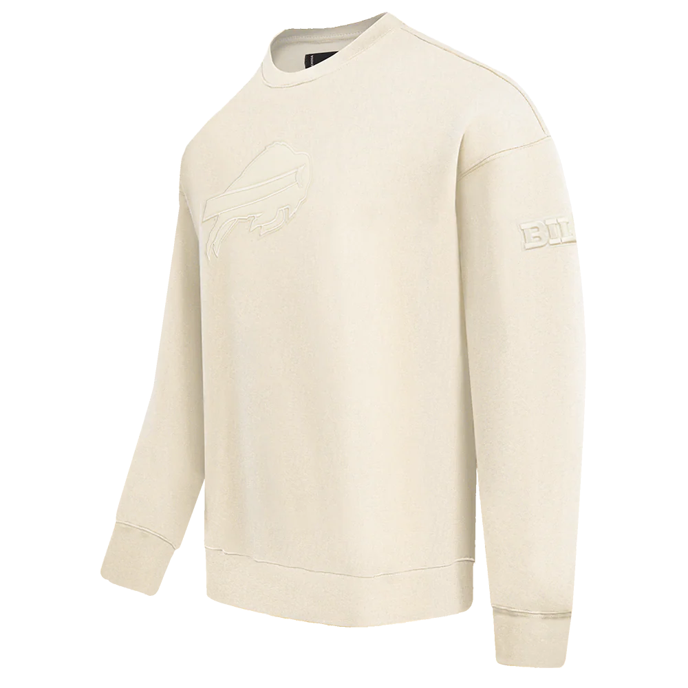 NFL BUFFALO BILLS NEUTRAL DROP SHOULDER FLEECE CREWNECK (EGGSHELL) - Image 2