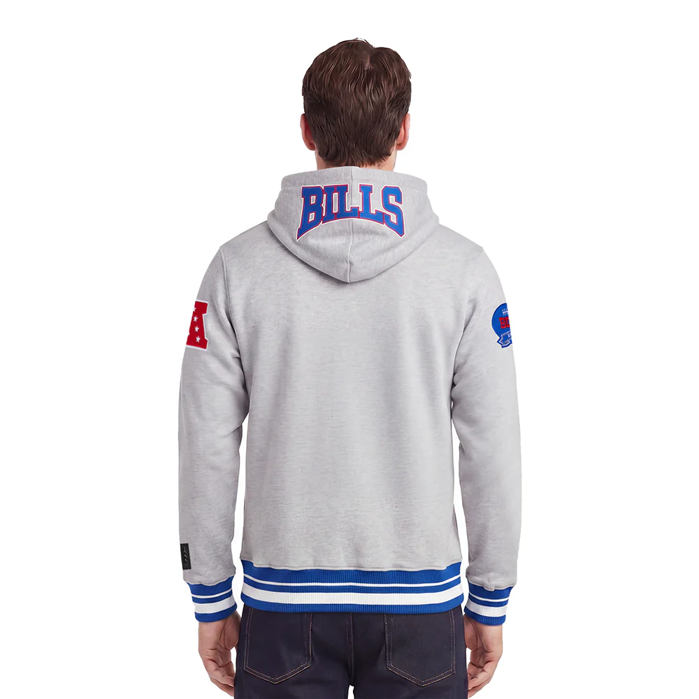 NFL BUFFALO BILLS CREST EMBLEM RIB FLC PO HOODIE (HEATHER GREY/ROYAL) - Image 2