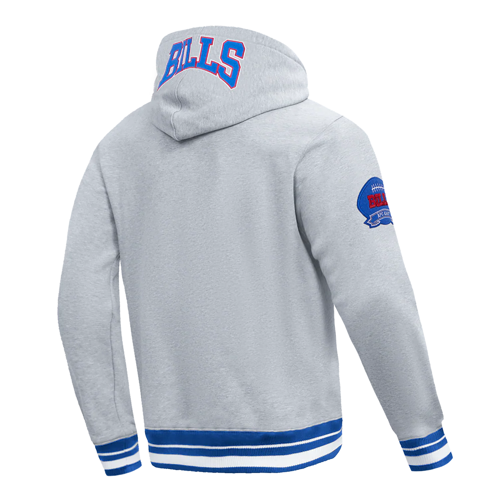 NFL BUFFALO BILLS CREST EMBLEM RIB FLC PO HOODIE (HEATHER GREY/ROYAL) - Image 4