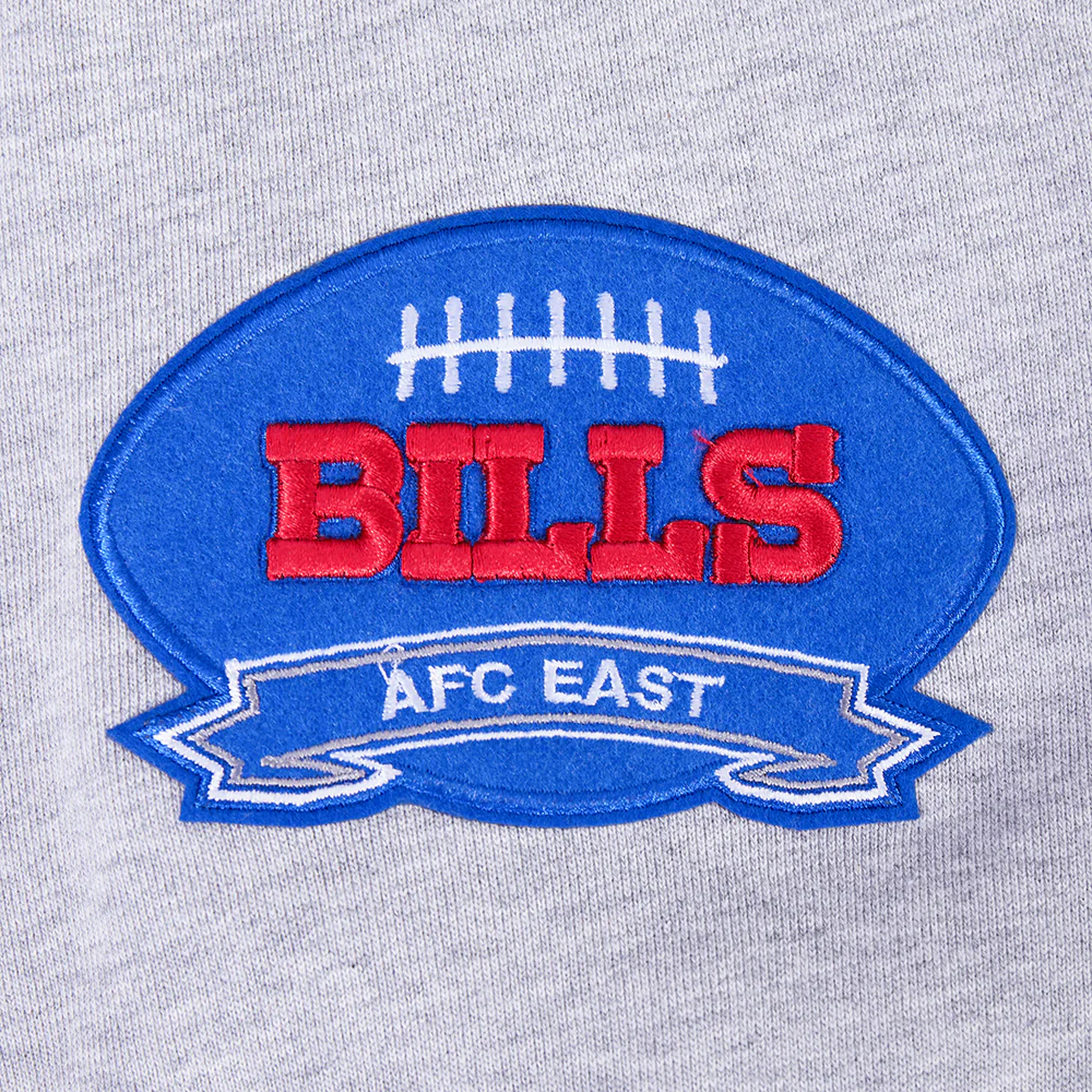 NFL BUFFALO BILLS CREST EMBLEM RIB FLC PO HOODIE (HEATHER GREY/ROYAL) - Image 7