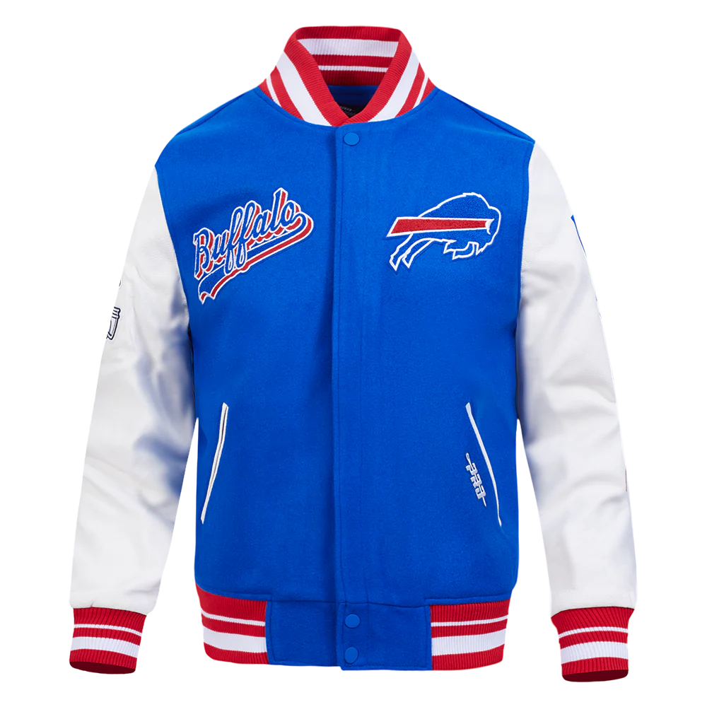 NFL BUFFALO BILLS SCRIPT TAIL MEN'S RIB WOOL VARSITY (ROYAL BLUE/RED) - Image 5