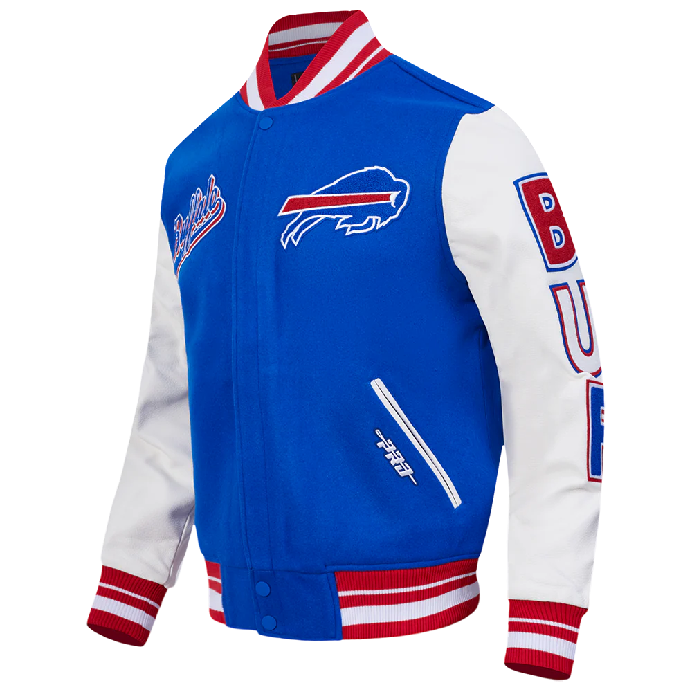 NFL BUFFALO BILLS SCRIPT TAIL MEN'S RIB WOOL VARSITY (ROYAL BLUE/RED) - Image 6