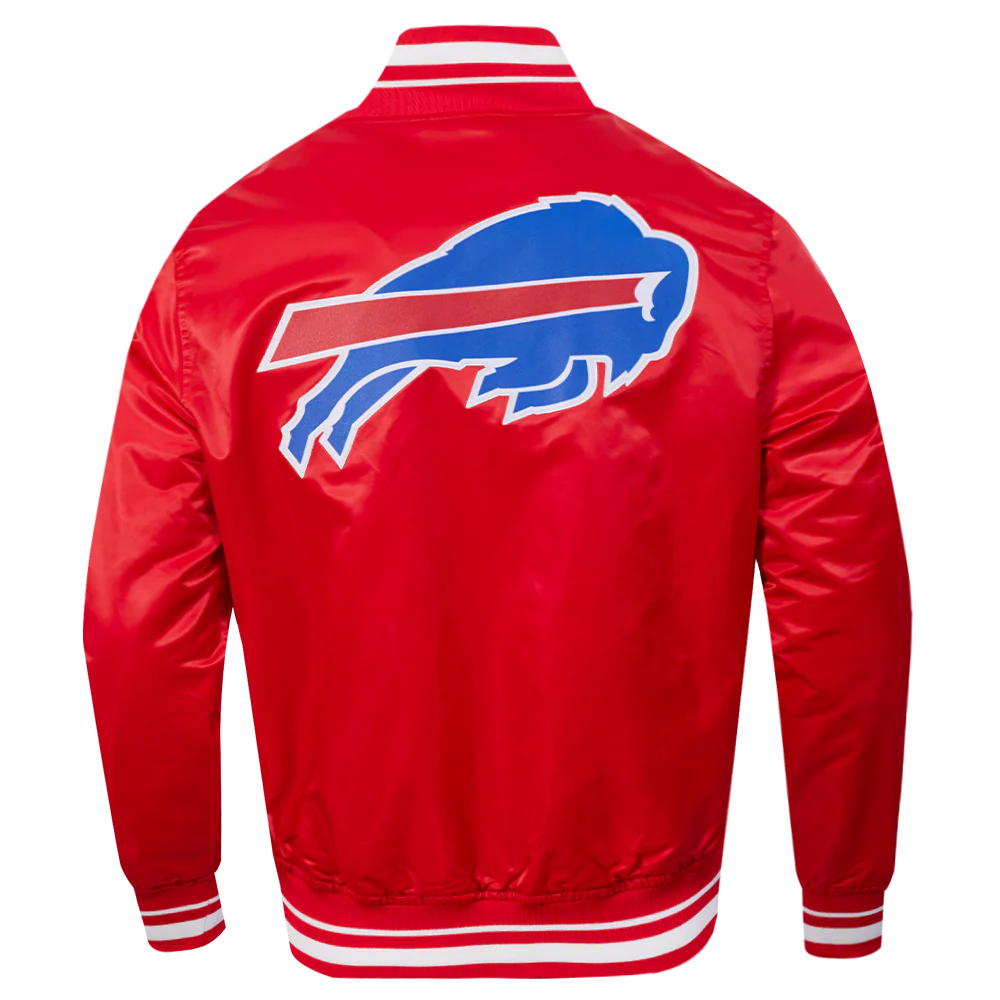 NFL BUFFALO BILLS SCRIPT TAIL MEN'S SATIN JACKET (RED) - Image 3