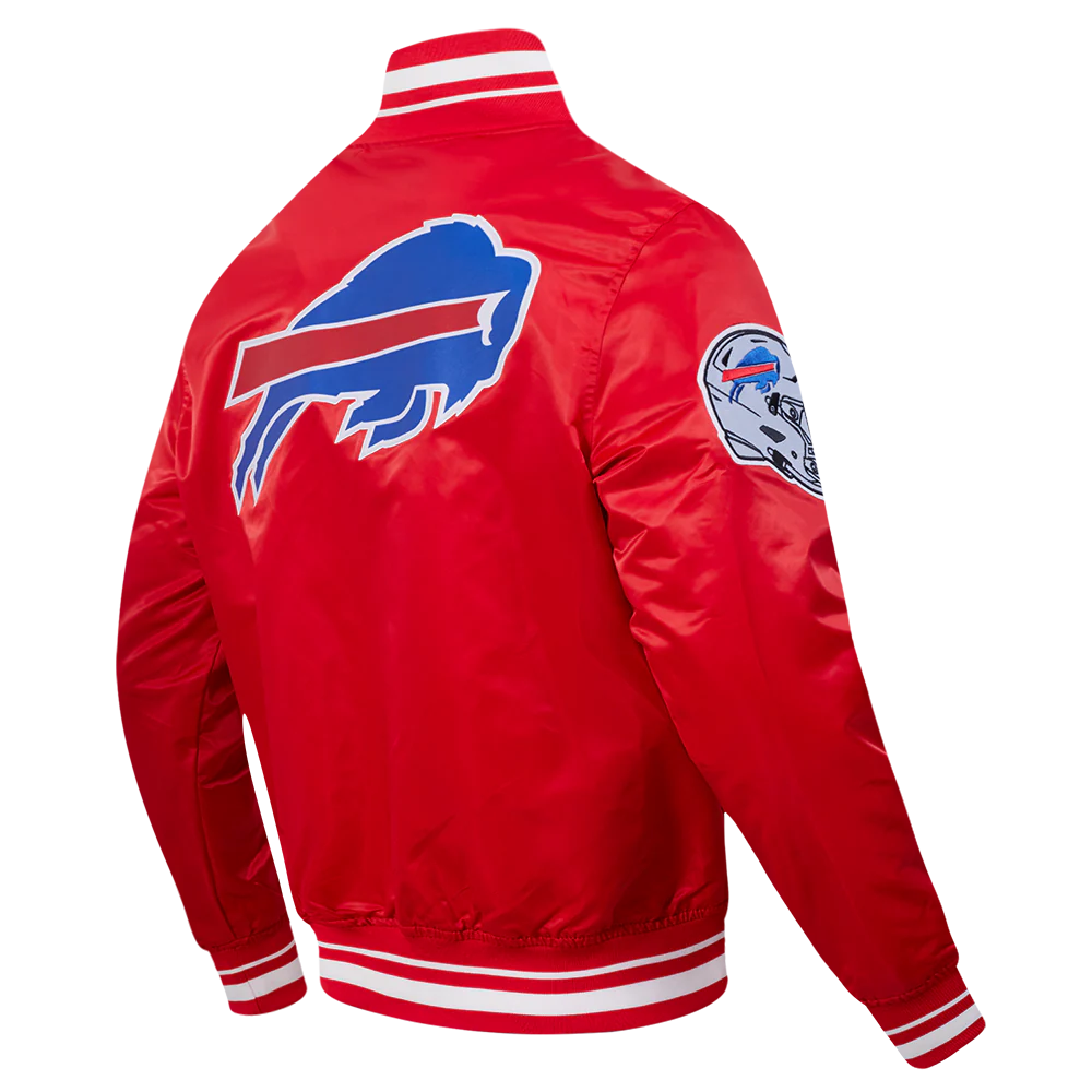 NFL BUFFALO BILLS SCRIPT TAIL MEN'S SATIN JACKET (RED) - Image 4