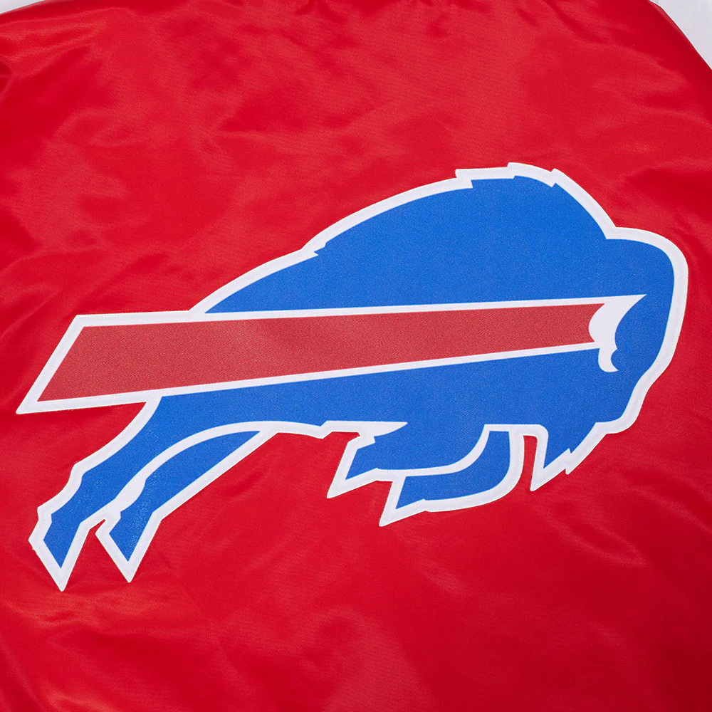 NFL BUFFALO BILLS SCRIPT TAIL MEN'S SATIN JACKET (RED) - Image 5