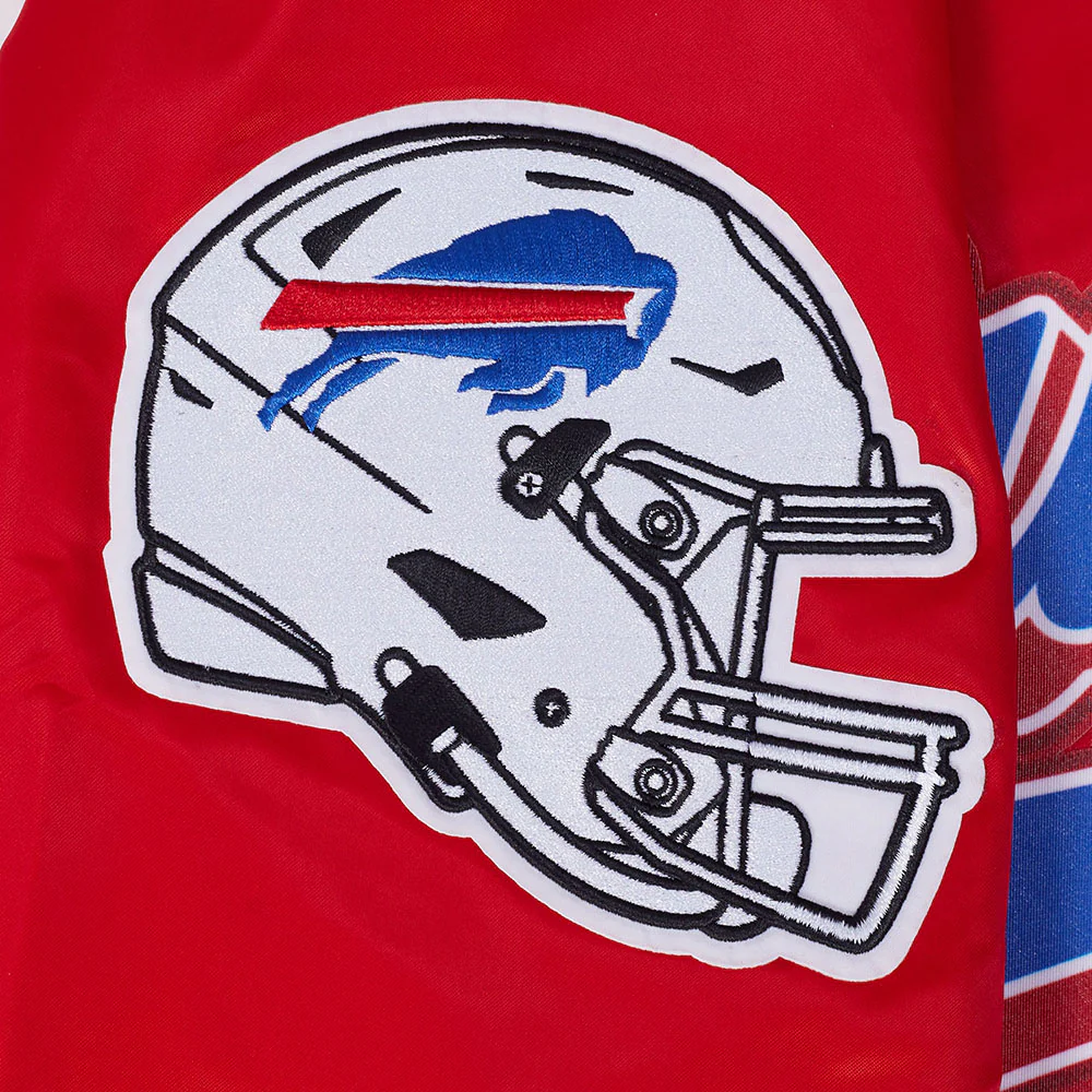 NFL BUFFALO BILLS SCRIPT TAIL MEN'S SATIN JACKET (RED) - Image 6