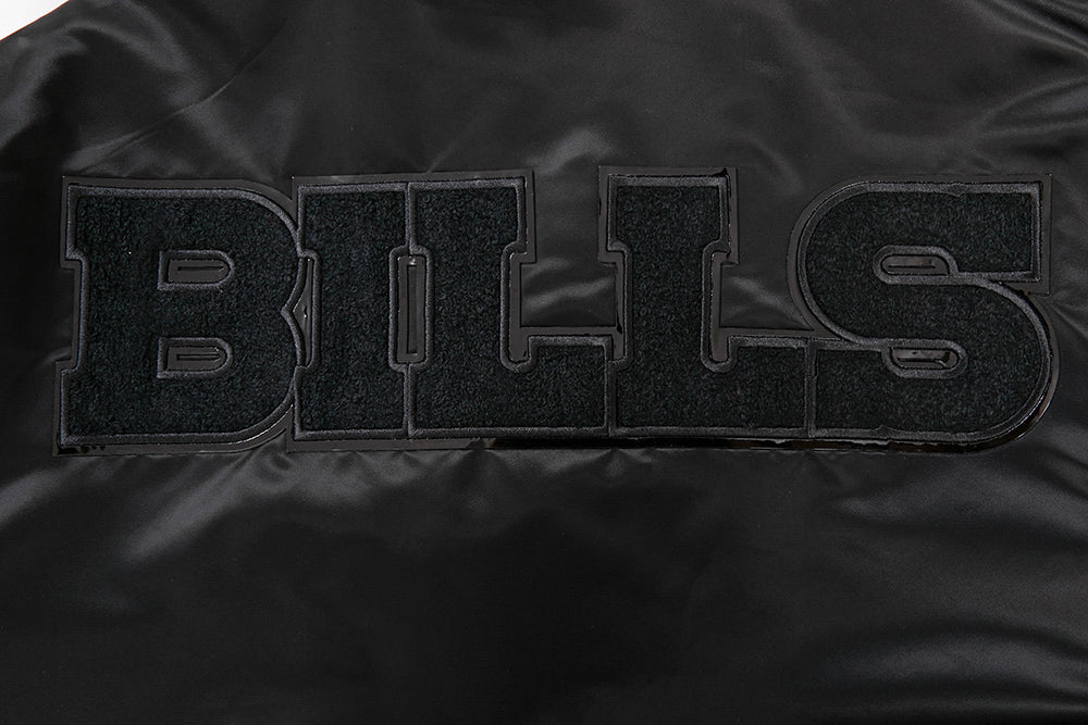 NFL BUFFALO BILLS TRIPLE BLACK MEN'S SATIN JACKET (TRIPLE BLACK) - Image 6