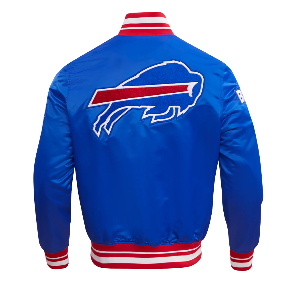 NFL BUFFALO BILLS MASHUP MEN'S RIB SATIN JACKET (ROYAL BLUE/RED) - Image 4