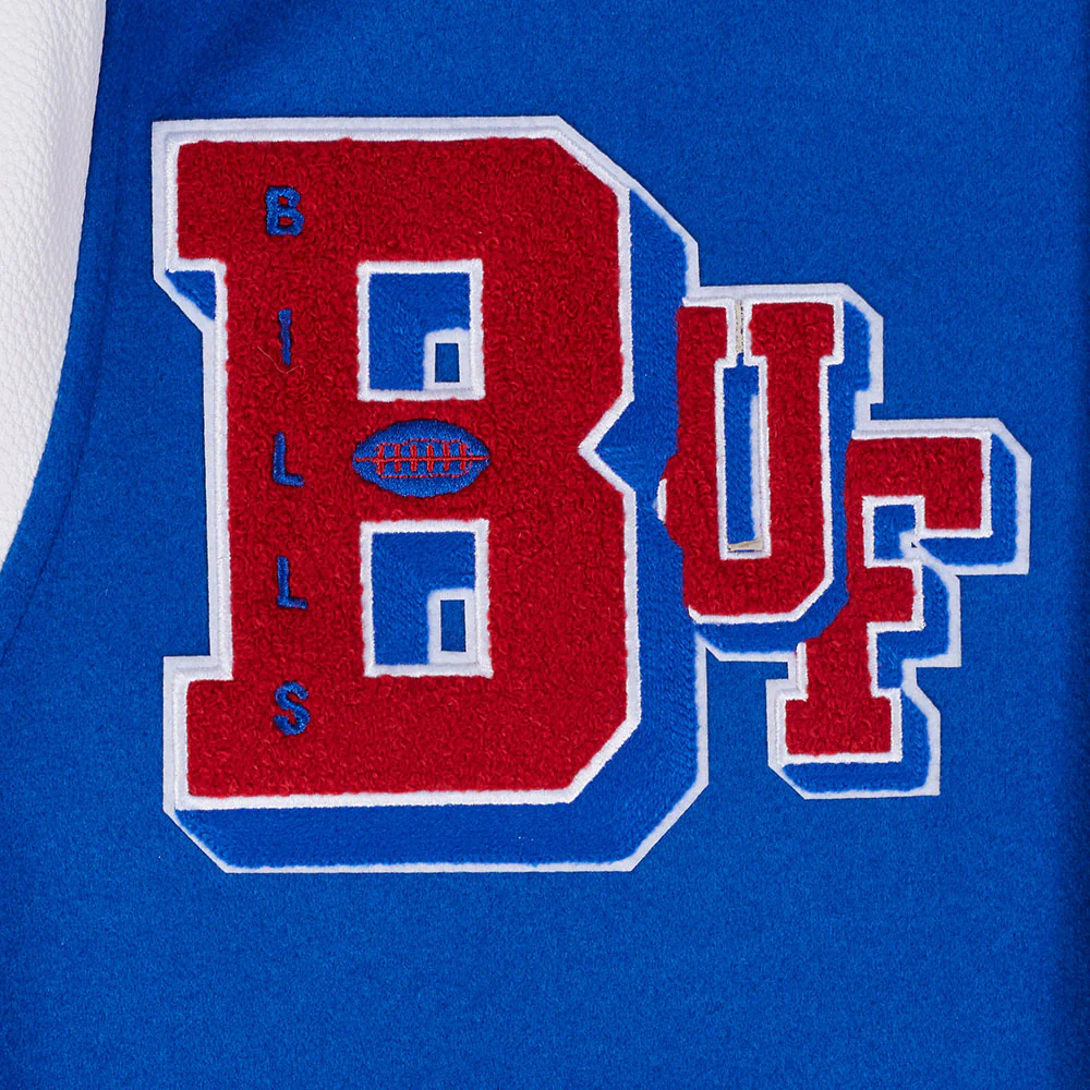 NFL BUFFALO BILLS BEST OF MEN'S RIB WOOL VARSITY JACKET (ROYAL BLUE/RED) - Image 10