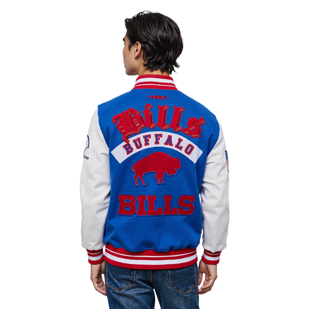 NFL BUFFALO BILLS BEST OF MEN'S RIB WOOL VARSITY JACKET (ROYAL BLUE/RED) - Image 12