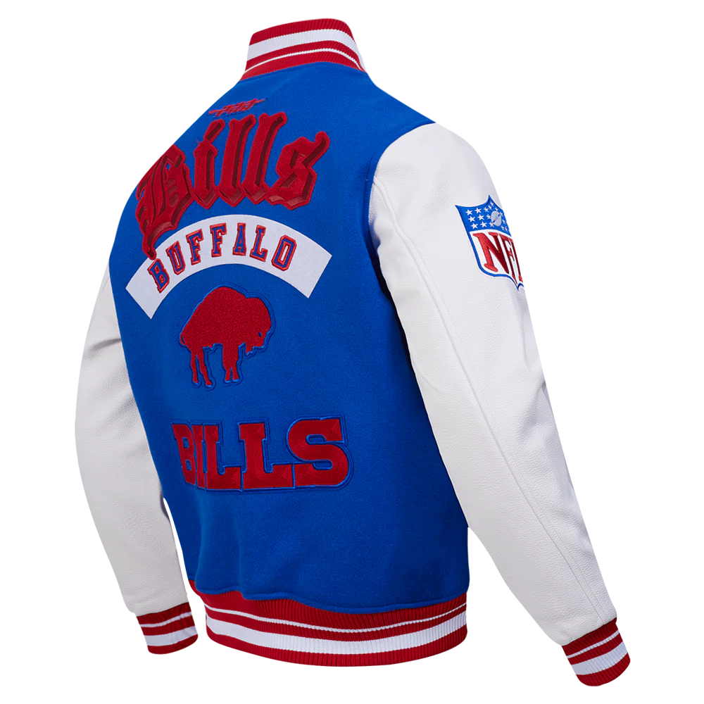 NFL BUFFALO BILLS BEST OF MEN'S RIB WOOL VARSITY JACKET (ROYAL BLUE/RED) - Image 14