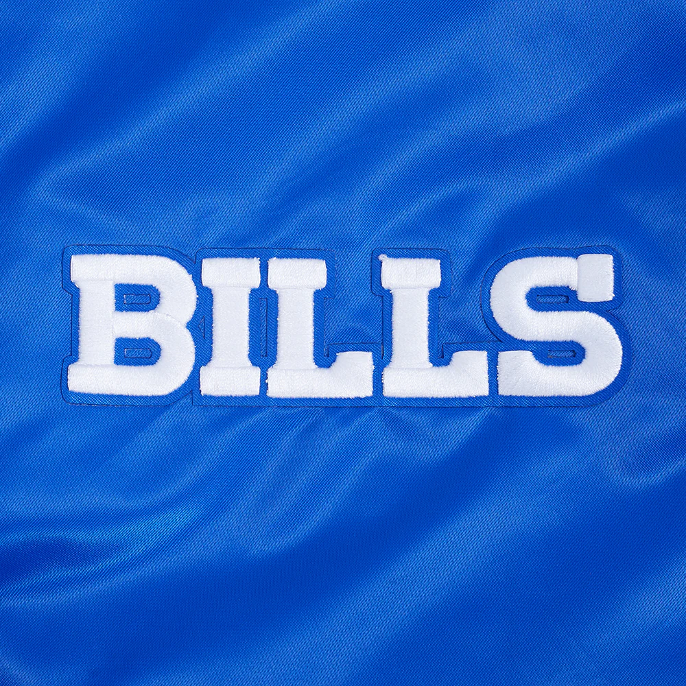 NFL BUFFALO BILLS TEAM BADGE MEN'S RIB SATIN JACKET (ROYAL BLUE/RED) - Image 11