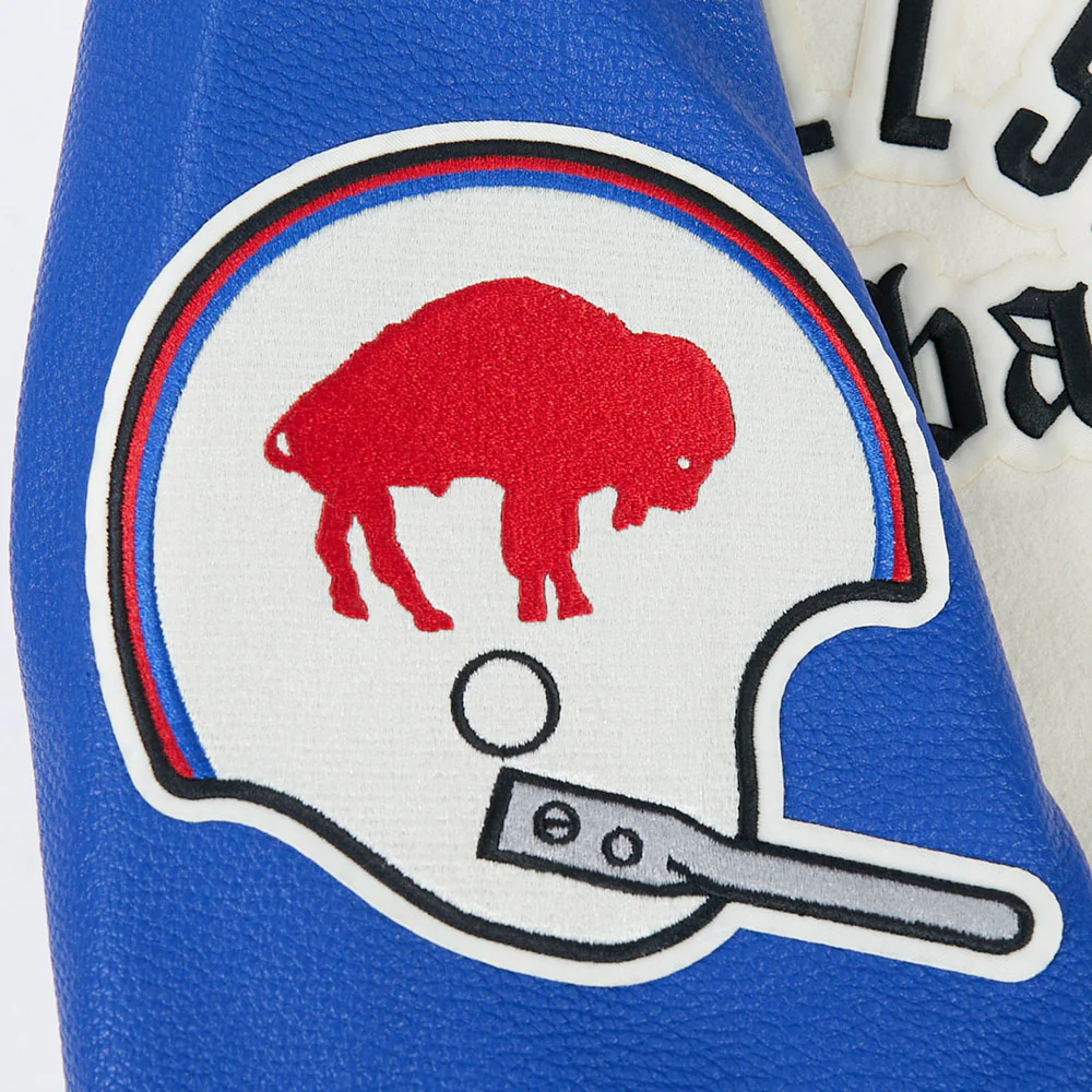 NFL BUFFALO BILLS MODERN ORIGINALS MEN'S RIB WOOL VARSITY JACKET (EGGSHELL/ROYAL BLUE) - Image 12