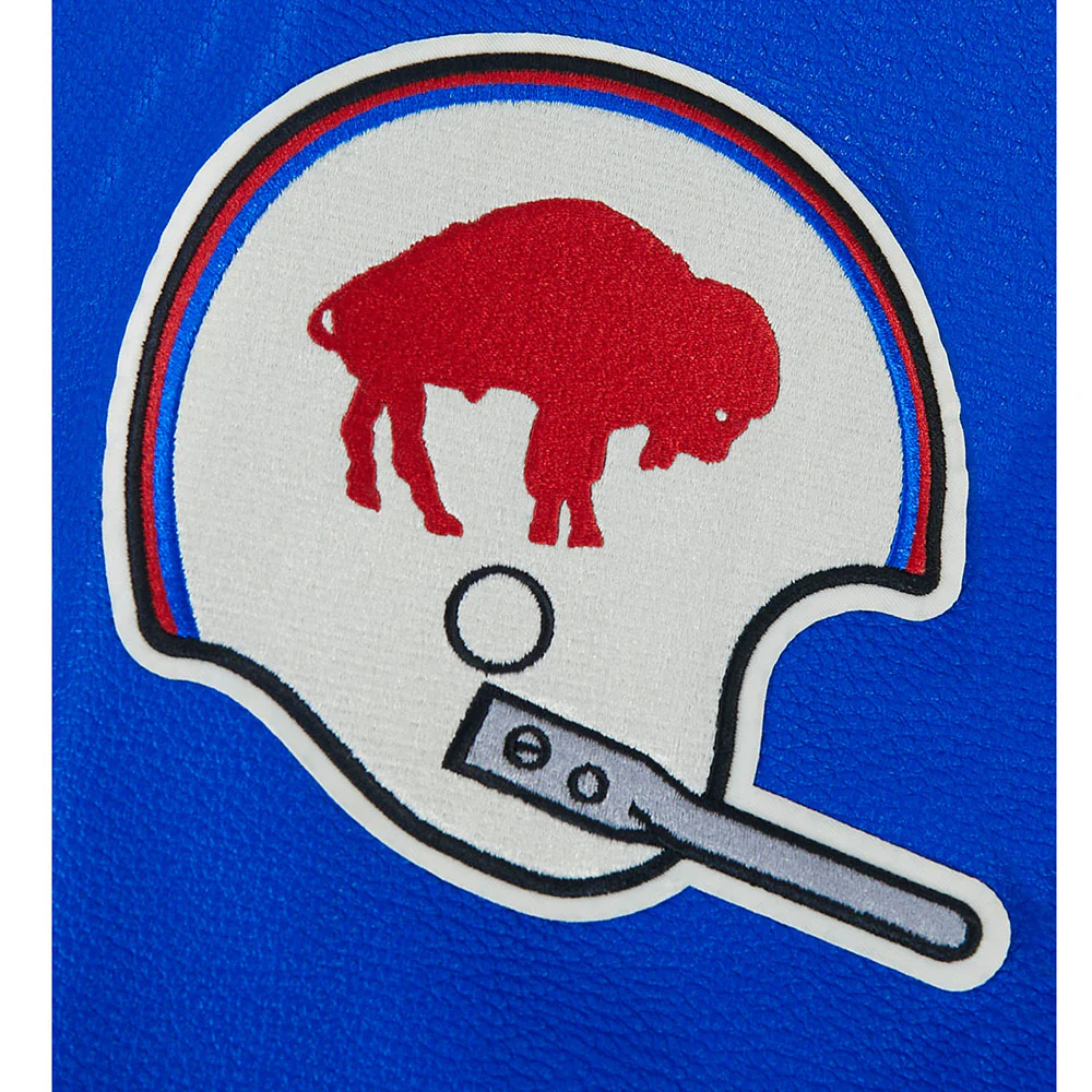 NFL BUFFALO BILLS MODERN ORIGINALS MEN'S RIB WOOL VARSITY JACKET (EGGSHELL/ROYAL BLUE) - Image 7