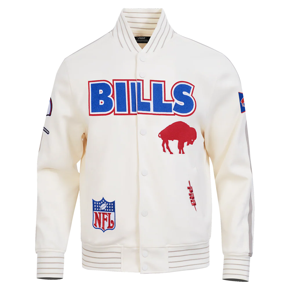 NFL BUFFALO BILLS PRO GAME DAY MEN'S RETRO JACKET (EGGSHELL/TAUPE/EGGSHELL) - Image 3