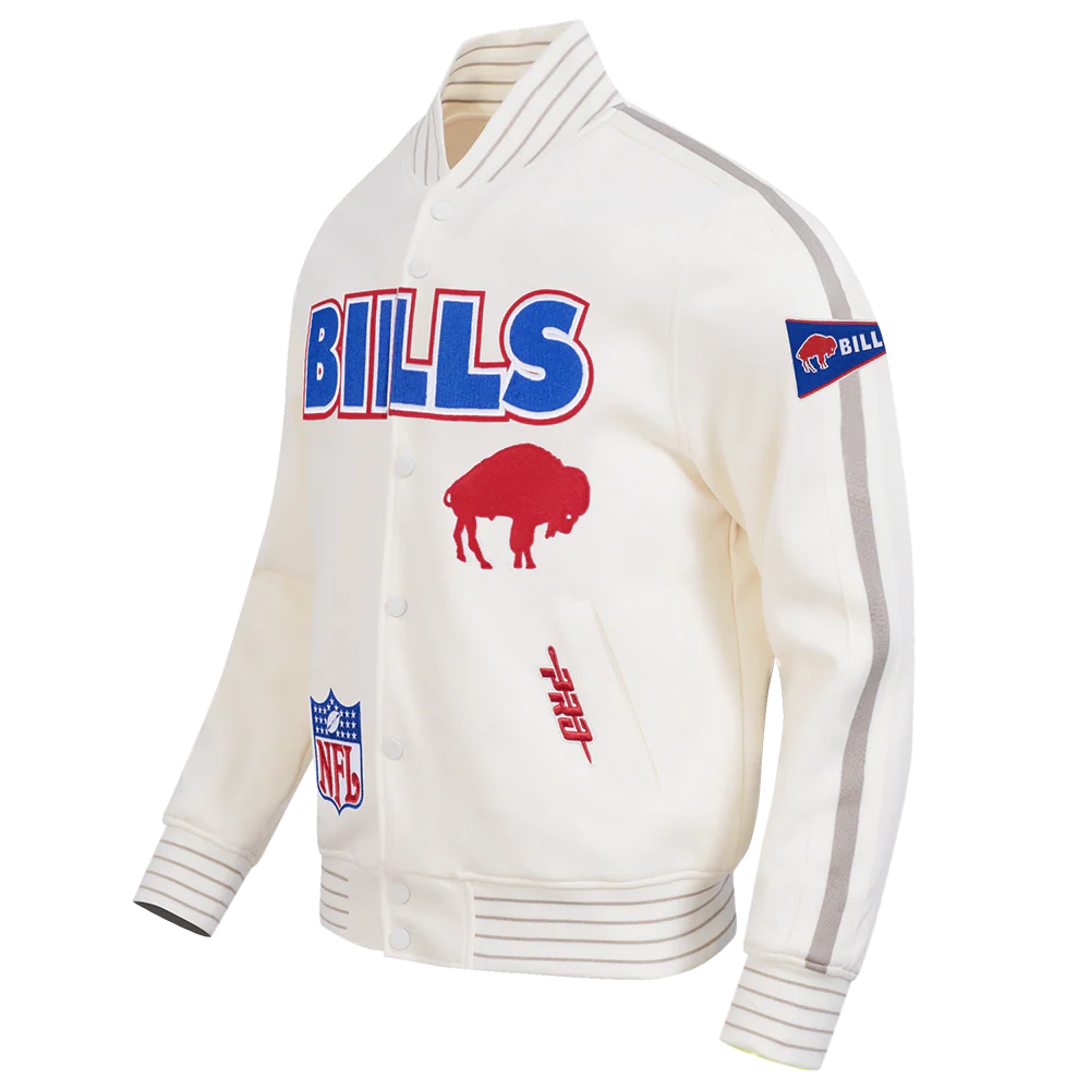 NFL BUFFALO BILLS PRO GAME DAY MEN'S RETRO JACKET (EGGSHELL/TAUPE/EGGSHELL) - Image 4
