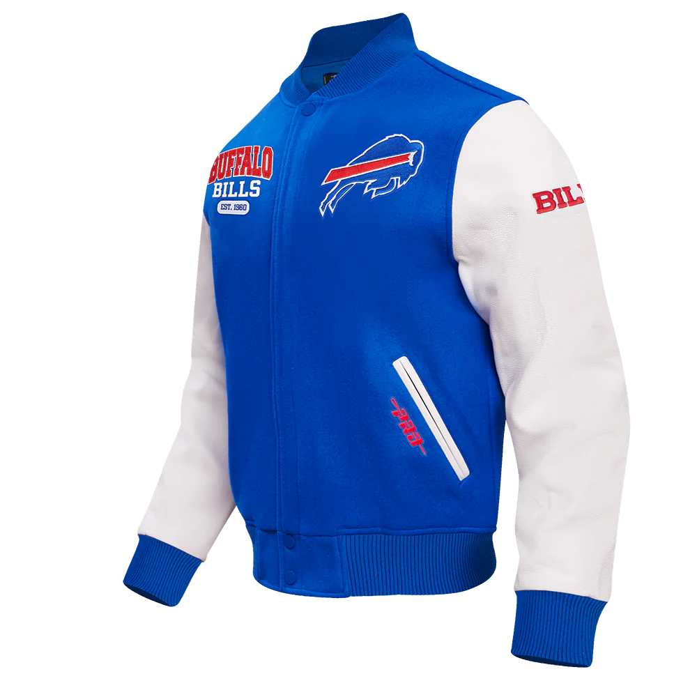 NFL BUFFALO BILLS CITY ARCH MEN'S WOOL VARSITY JACKET (ROYAL BLUE/WHITE) - Image 3