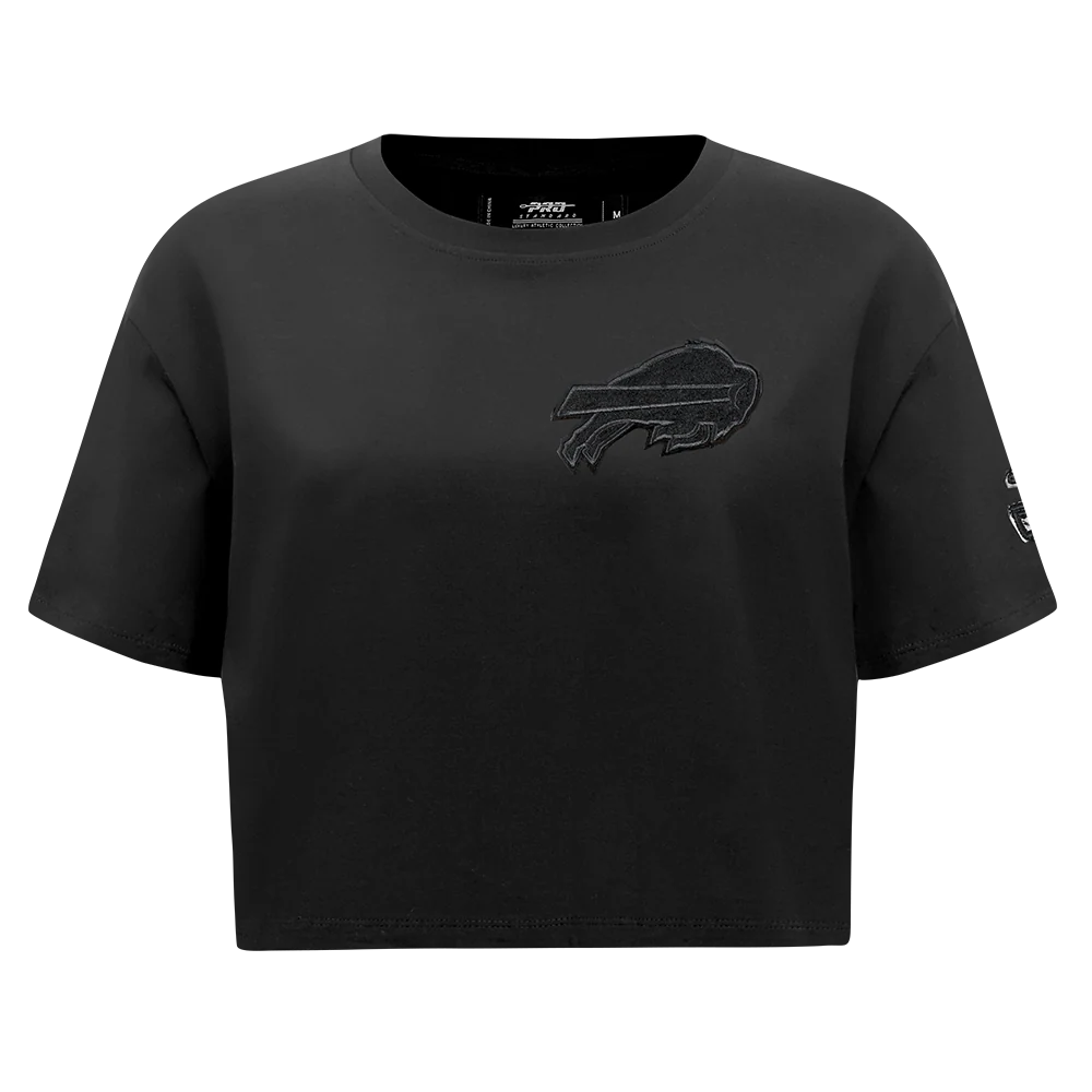 NFL BUFFALO BILLS TRIPLE BLACK WOMEN'S SINGLE JERSEY BOXY TEE (TRIPLE BLACK)
