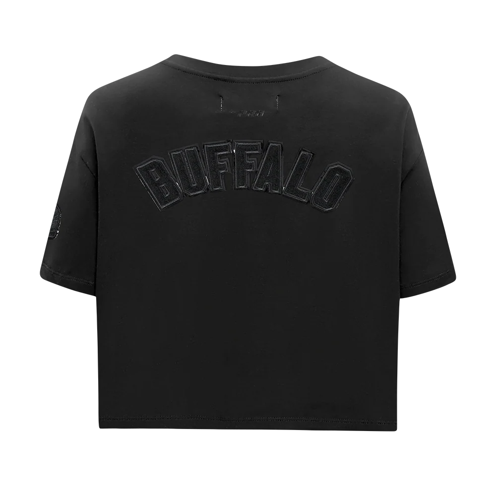 NFL BUFFALO BILLS TRIPLE BLACK WOMEN'S SINGLE JERSEY BOXY TEE (TRIPLE BLACK) - Image 3
