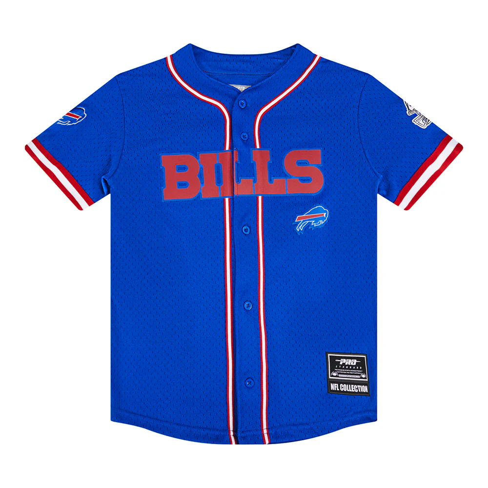 NFL BUFFALO BILLS CLASSIC BIG BOYS MESH BUTTON DOWN SHIRT (ROYAL BLUE/RED) - Image 12