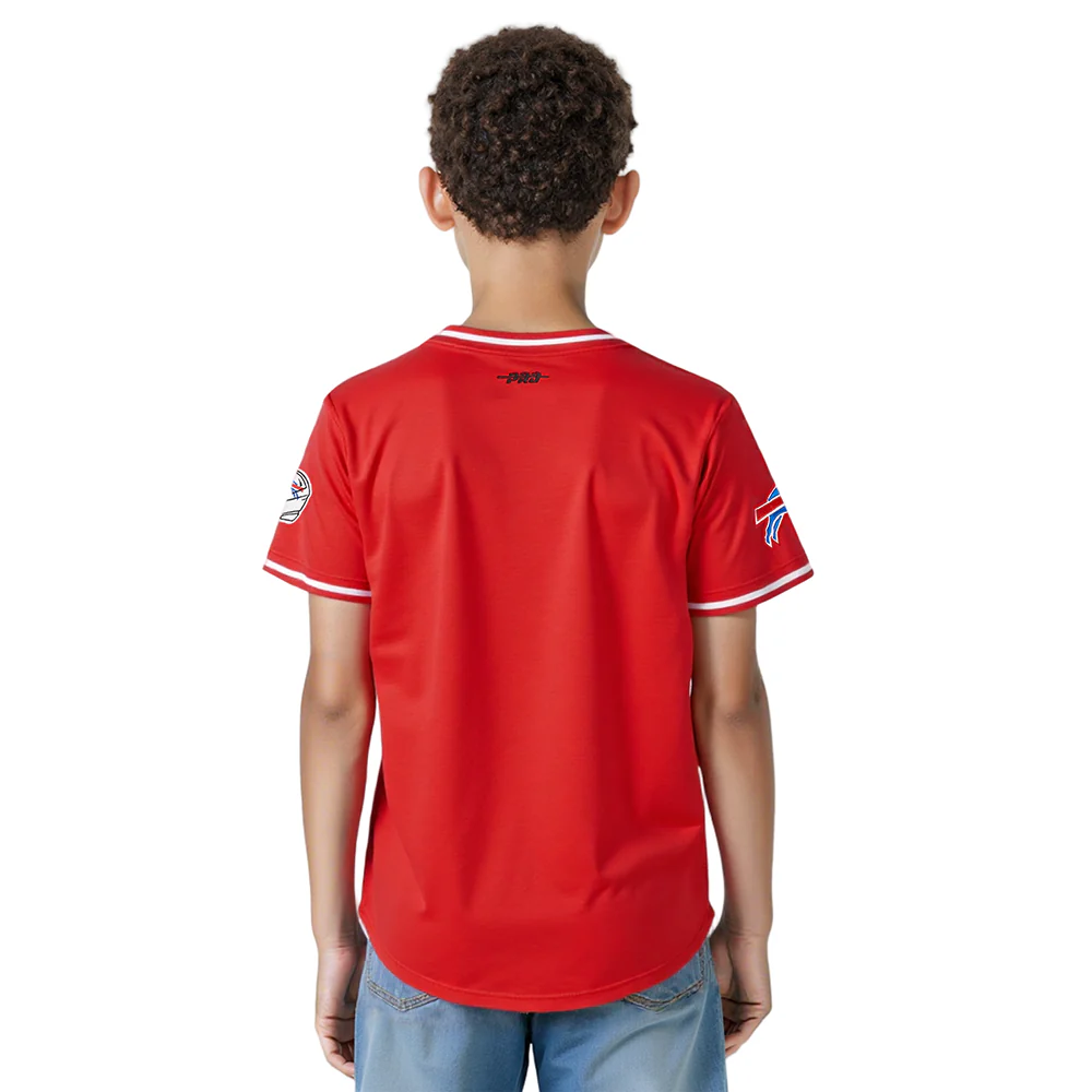 NFL BUFFALO BILLS CLASSIC BIG BOYS SHORT SLEEVE STRIPED RIB TEE (RED) - Image 2