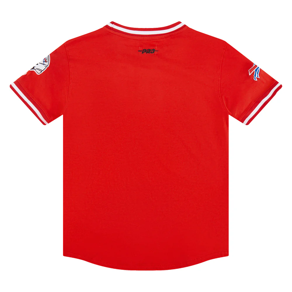 NFL BUFFALO BILLS CLASSIC BIG BOYS SHORT SLEEVE STRIPED RIB TEE (RED) - Image 4