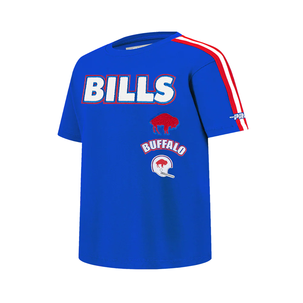 NFL BUFFALO BILLS RETRO CLASSIC SINGLE JERSEY BIG BOYS SINGLE JERSEY TAPING TEE (ROYAL BLUE/RED) - Image 4