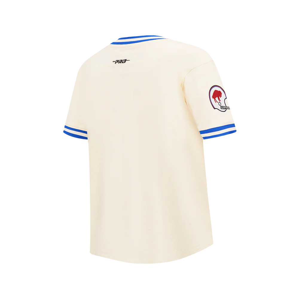 NFL BUFFALO BILLS RETRO CLASSIC BIG BOY'S SS STRIPED RIB TEE (EGGSHELL/ROYAL BLUE) - Image 4