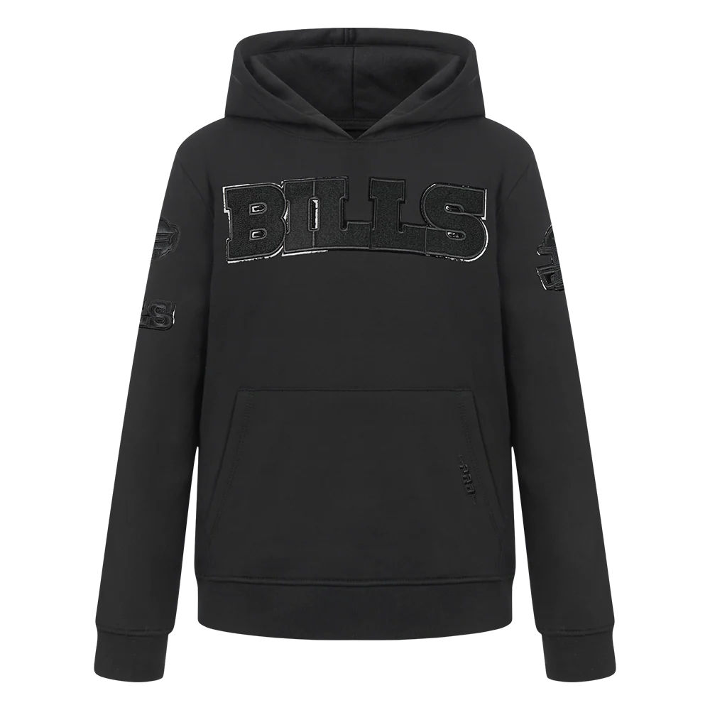 NFL BUFFALO BILLS TRIPLE BLACK BIG BOYS FLEECE PULLOVER HOODIE (BLACK) - Image 3