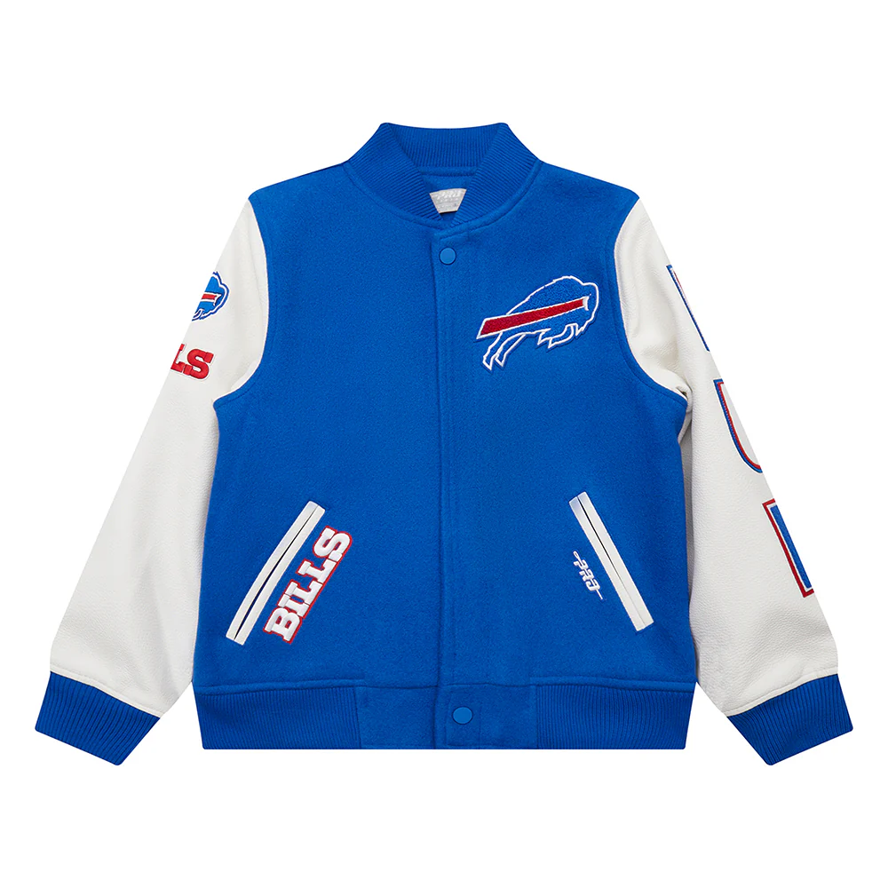 NFL BUFFALO BILLS CLASSIC BIG BOYS WOOL VARSITY JACKET (ROYAL BLUE/WHITE) - Image 11