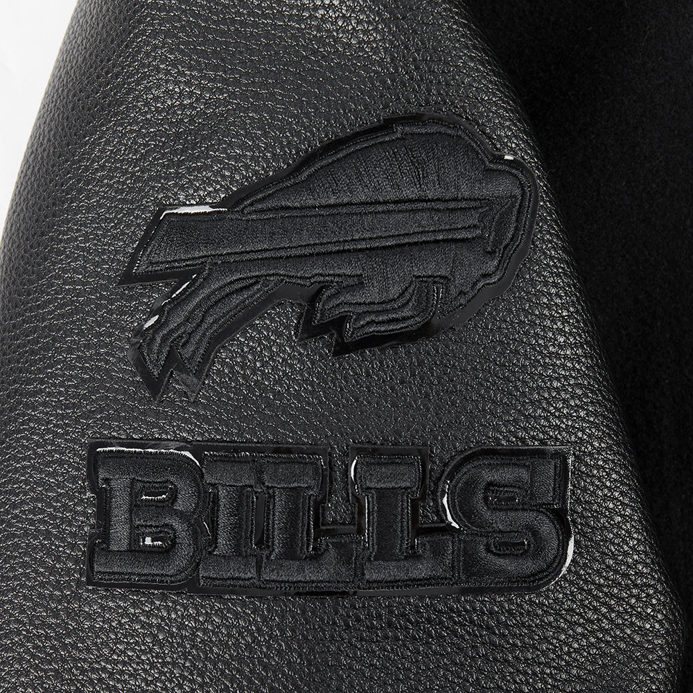 NFL BUFFALO BILLS TRIPLE BLACK BIG BOYS WOOL VARSITY JACKET (JET BLACK) - Image 11
