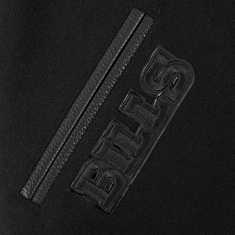 NFL BUFFALO BILLS TRIPLE BLACK BIG BOYS WOOL VARSITY JACKET (JET BLACK) - Image 8
