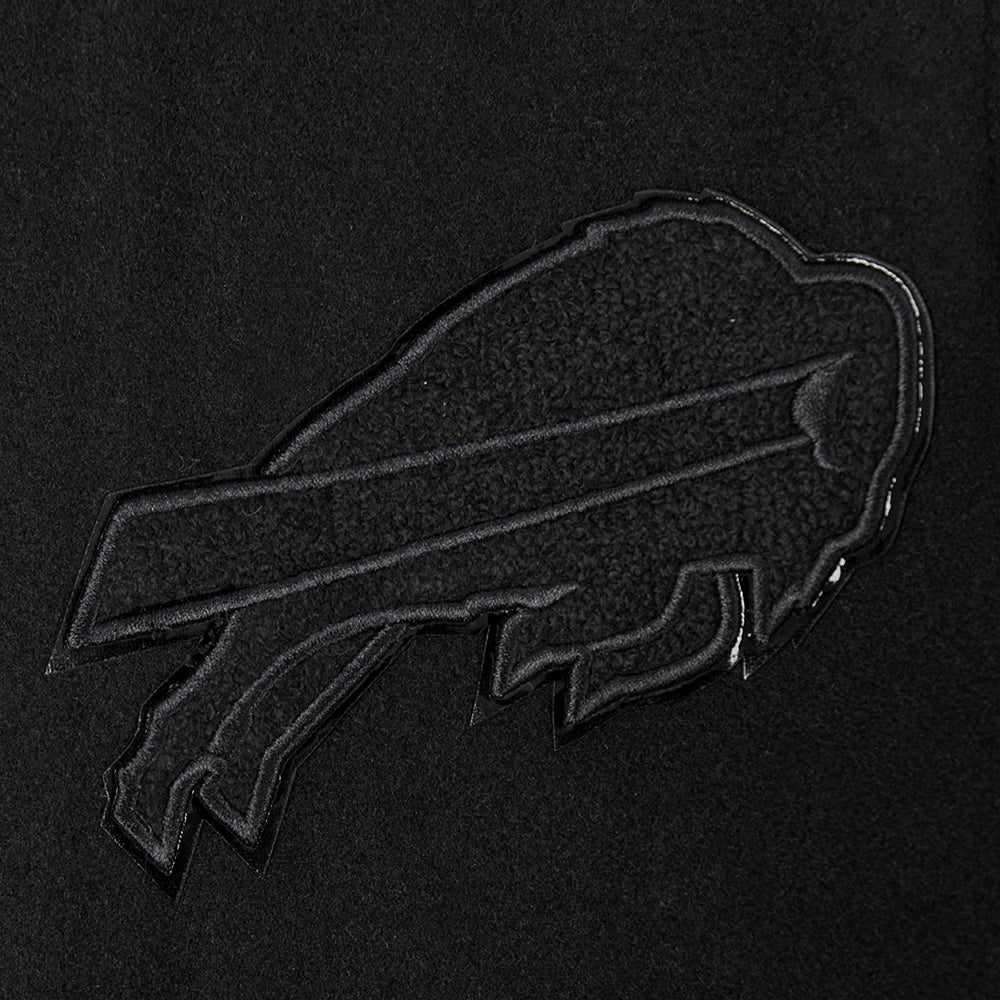 NFL BUFFALO BILLS TRIPLE BLACK BIG BOYS WOOL VARSITY JACKET (JET BLACK) - Image 9