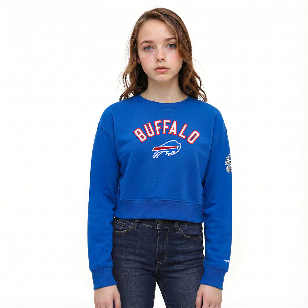 NFL BUFFALO BILLS CLASSIC BIG GIRL'S FLC CREWNECK (ROYAL BLUE)