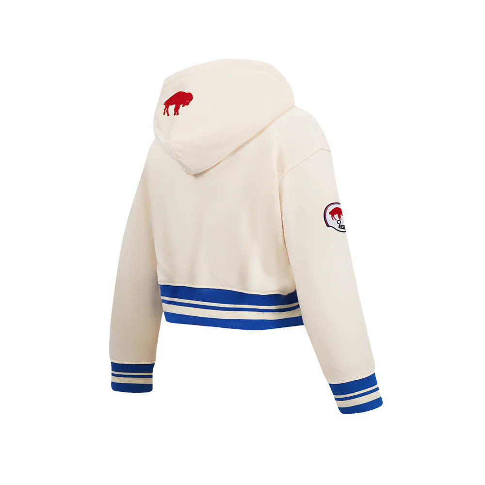 NFL BUFFALO BILLS RETRO CLASSIC BIG GIRL'S RIB FLC PO HOODIE (EGGSHELL/ROYAL BLUE) - Image 4