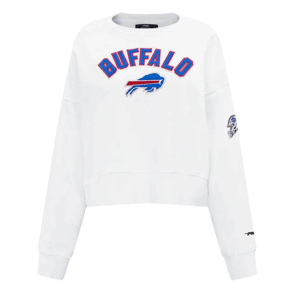 NFL BUFFALO BILLS CLASSIC WOMEN'S FLEECE CREWNECK (WHITE)
