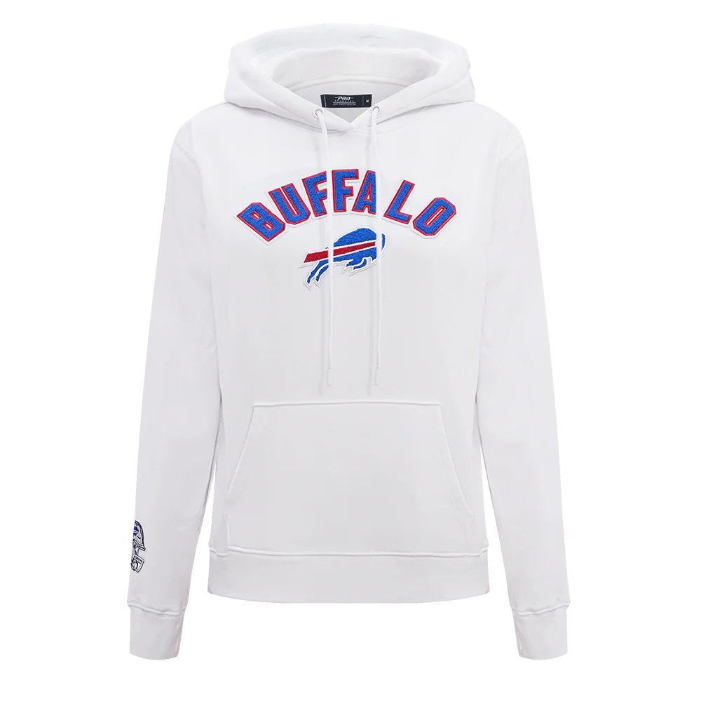 NFL BUFFALO BILLS CLASSIC FLEECE PULLOVER HOODIE (WHITE)