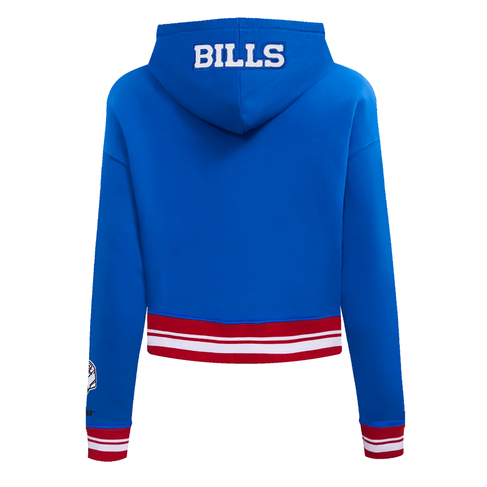 NFL BUFFALO BILLS MASHUP WOMEN'S RIB CROPPED PO HOODIE (ROYAL BLUE/RED) - Image 3
