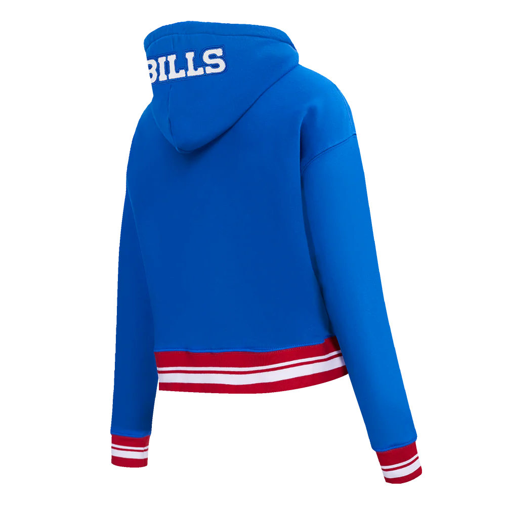 NFL BUFFALO BILLS MASHUP WOMEN'S RIB CROPPED PO HOODIE (ROYAL BLUE/RED) - Image 4