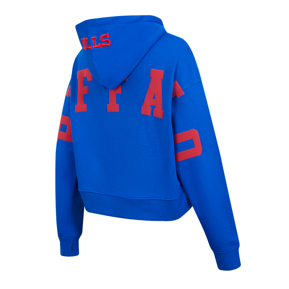 NFL BUFFALO BILLS WINGSPAN WOMEN'S FLC CROPPED PO HOODIE (ROYAL BLUE) - Image 6