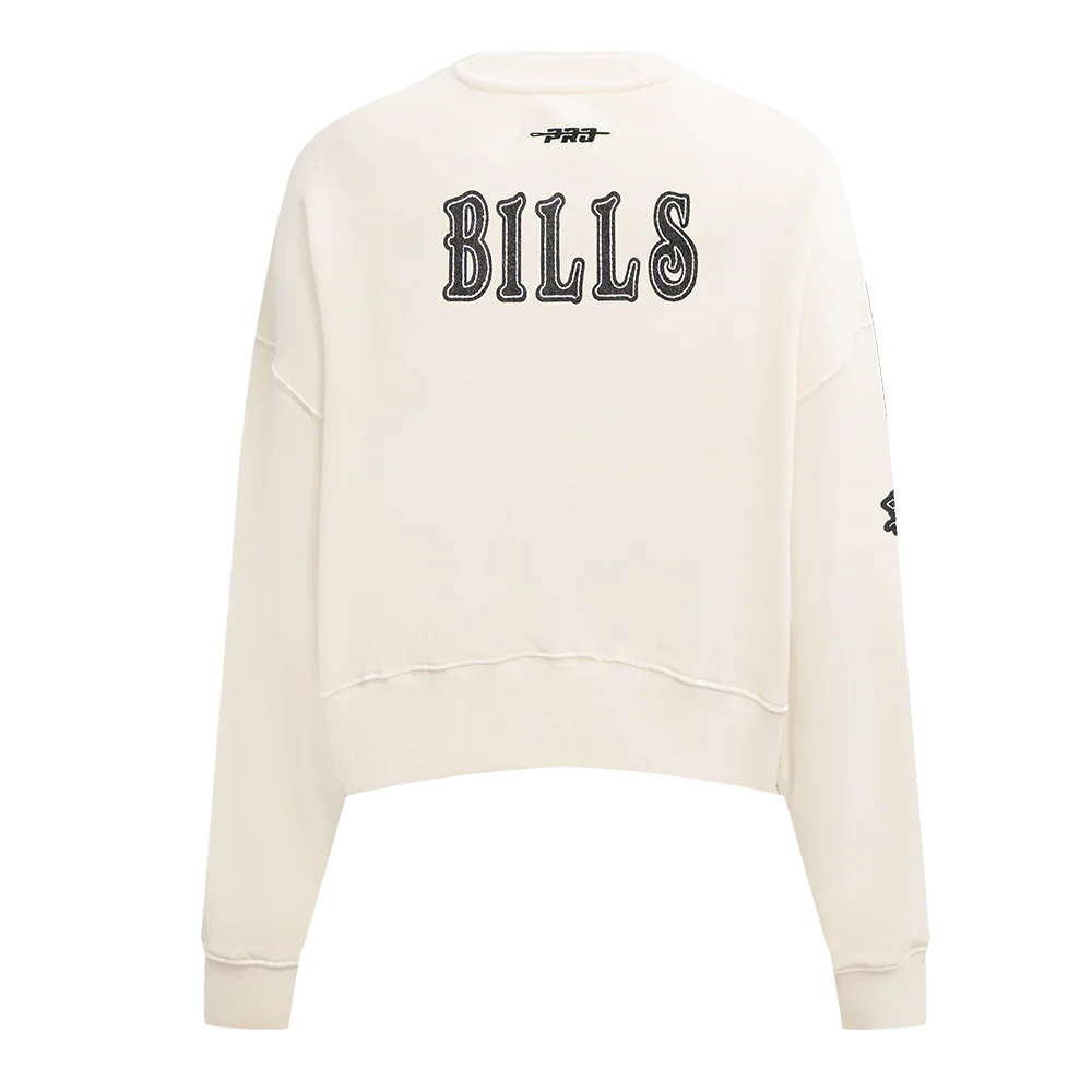 NFL BUFFALO BILLS REBEL ATHLETICS WOMEN'S FLC CREWNECK (EGGSHELL) - Image 4