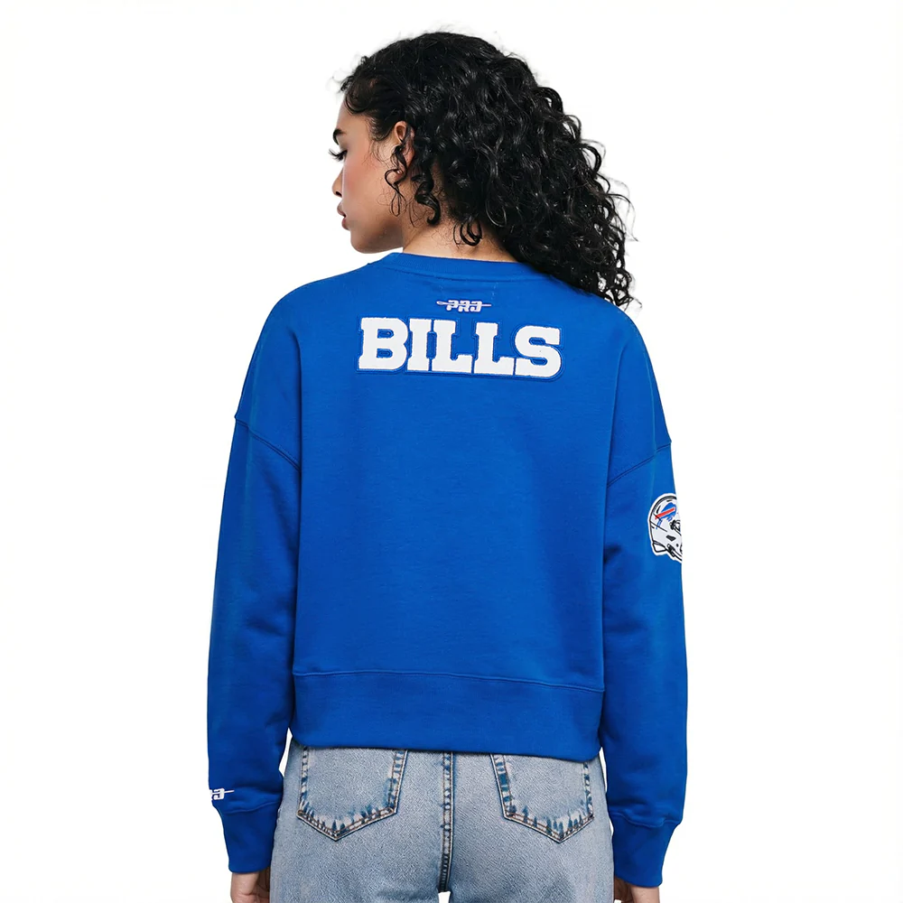 NFL BUFFALO BILLS JOSH ALLEN #17 CLASSIC PNN WOMEN'S FLC CREWNECK (ROYAL BLUE) - Image 2