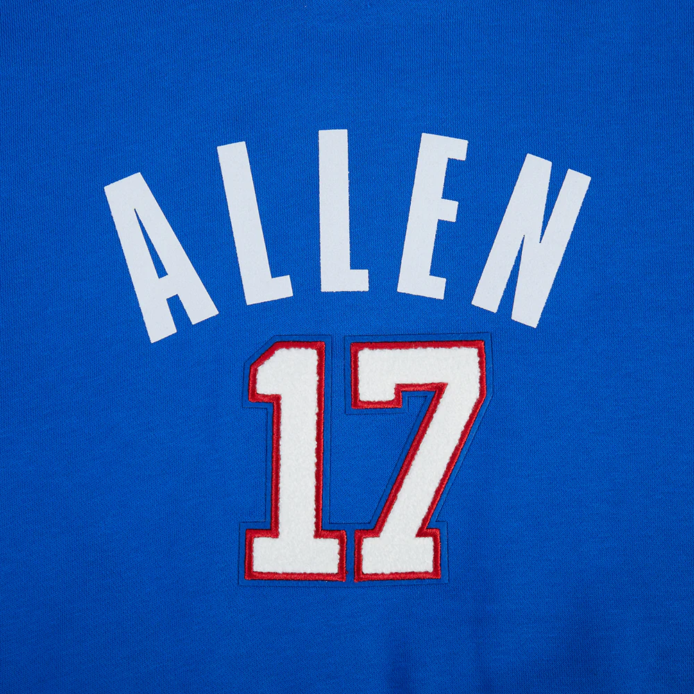 NFL BUFFALO BILLS JOSH ALLEN #17 CLASSIC PNN WOMEN'S FLC CROPPED PO HOODIE (ROYAL BLUE) - Image 7