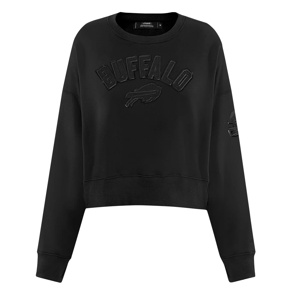 NFL BUFFALO BILLS TRIPLE BLACK WOMEN'S FLC CREWNECK (TRIPLE BLACK WOMEN'S)