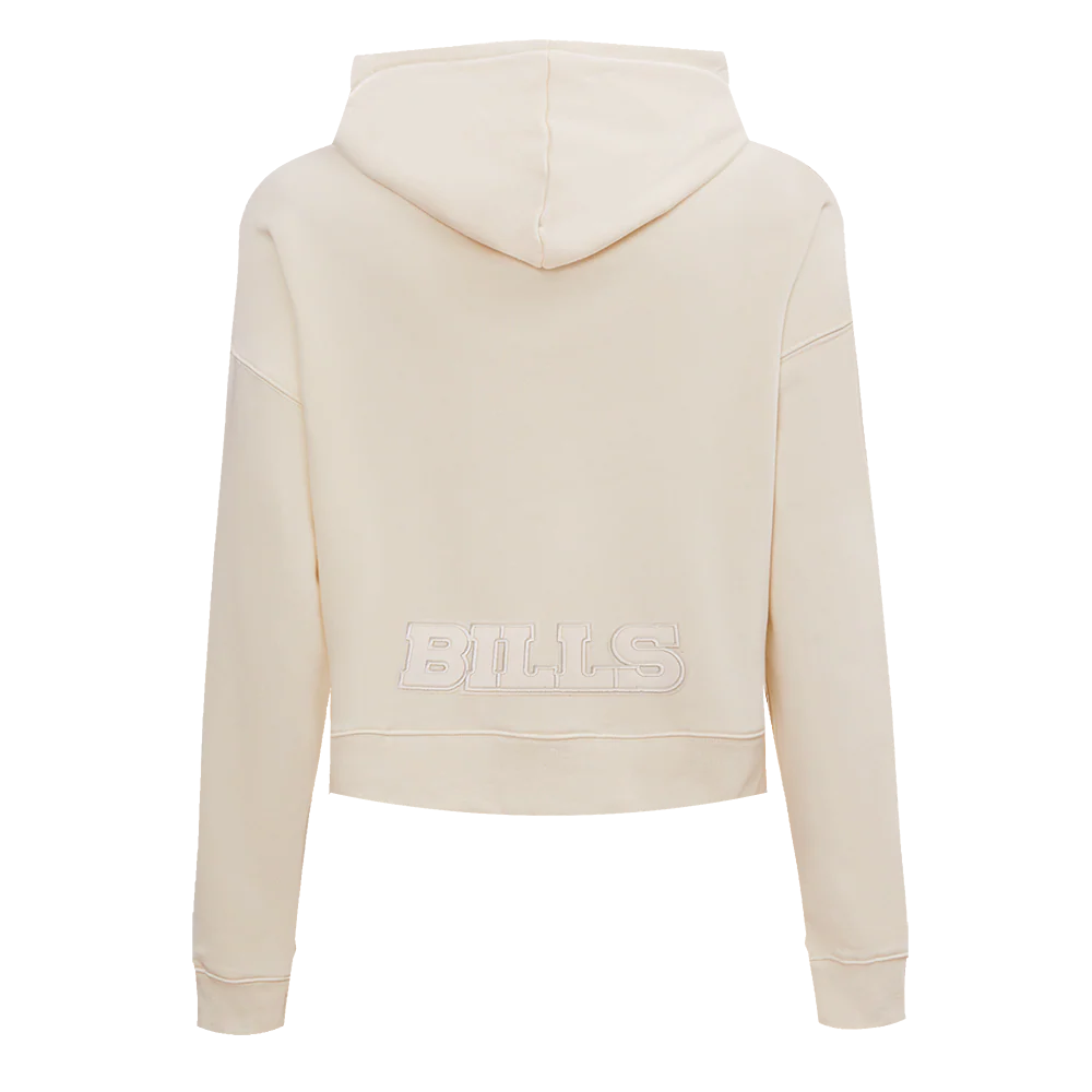 NFL BUFFALO BILLS NEUTRAL CROPPED WOMEN'S PULLOVER HOODIE (EGGSHELL) - Image 3