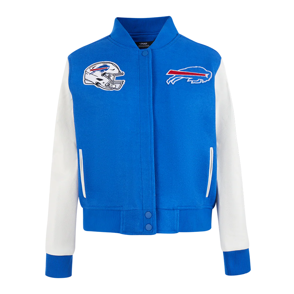 NFL BUFFALO BILLS CLASSIC WOMEN'S WOOL VARSITY JACKET (ROYAL BLUE/WHITE)